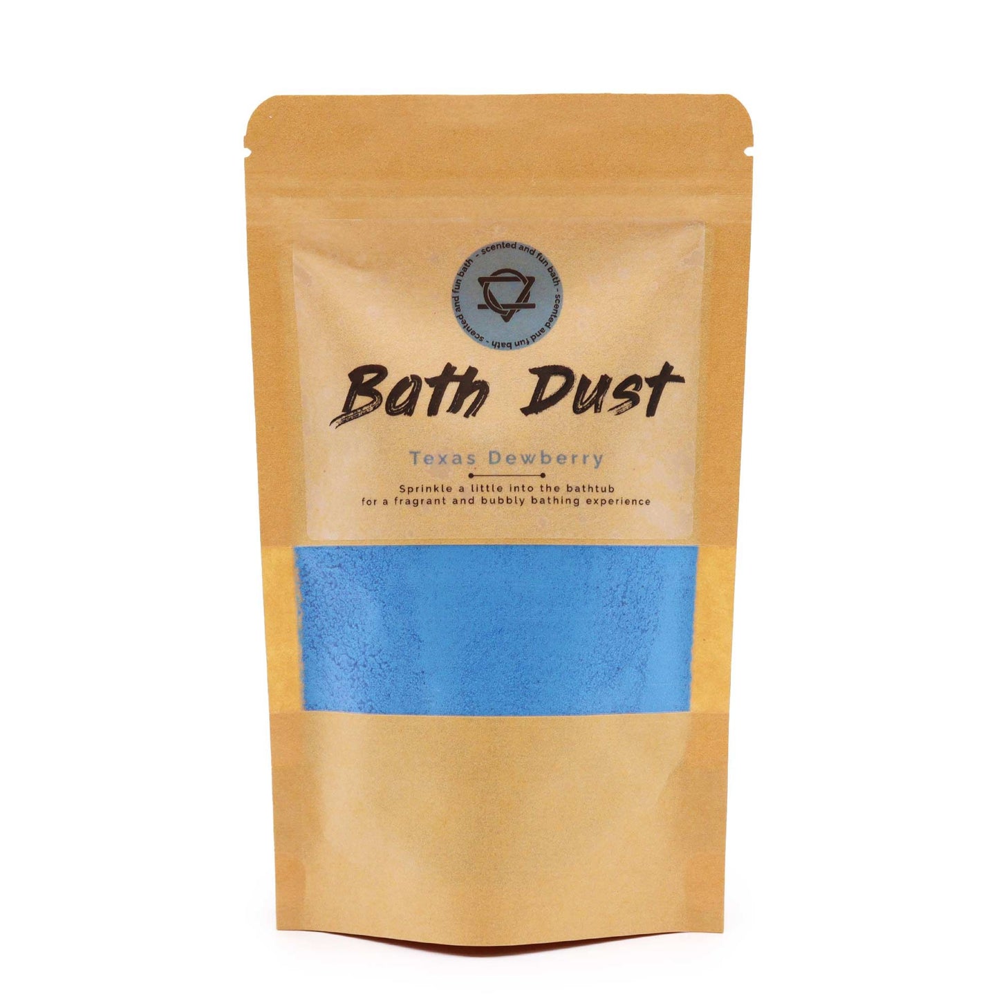 A 190g eco-friendly pouch of purple-hued bath dust with a sweet and tangy dewberry fragrance.