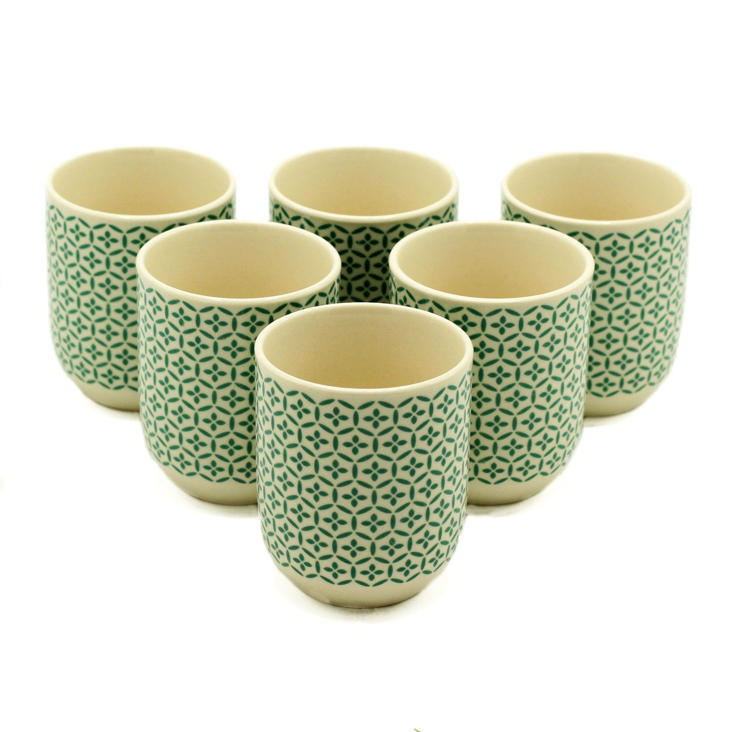Herbal Tea Cups (2) - Green Mosiac