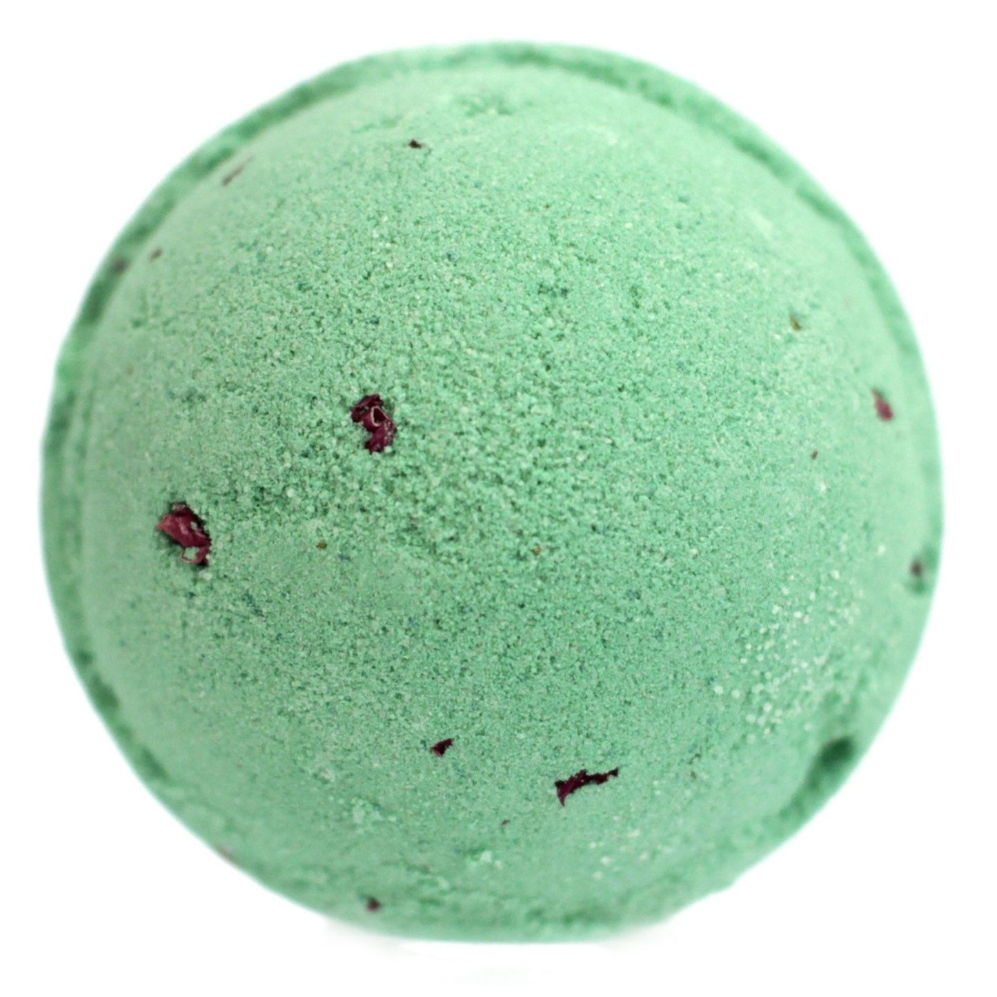 A large 180g green-marbled bath bomb infused with nourishing shea butter for a romantic and hydrating soak.