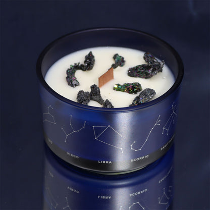 Zodiac Crystal Candle with Gemstone Bracelet - Aries