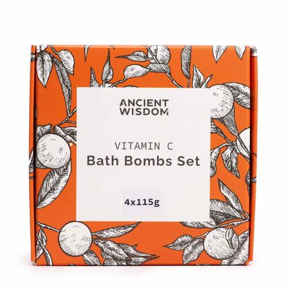 Zesty Vitamin C Bath Bombs Set – Aromatherapy Quartet (4x115g)