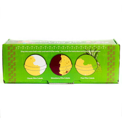 Set of Three Piña Colada Bath Bombs (3x120g)