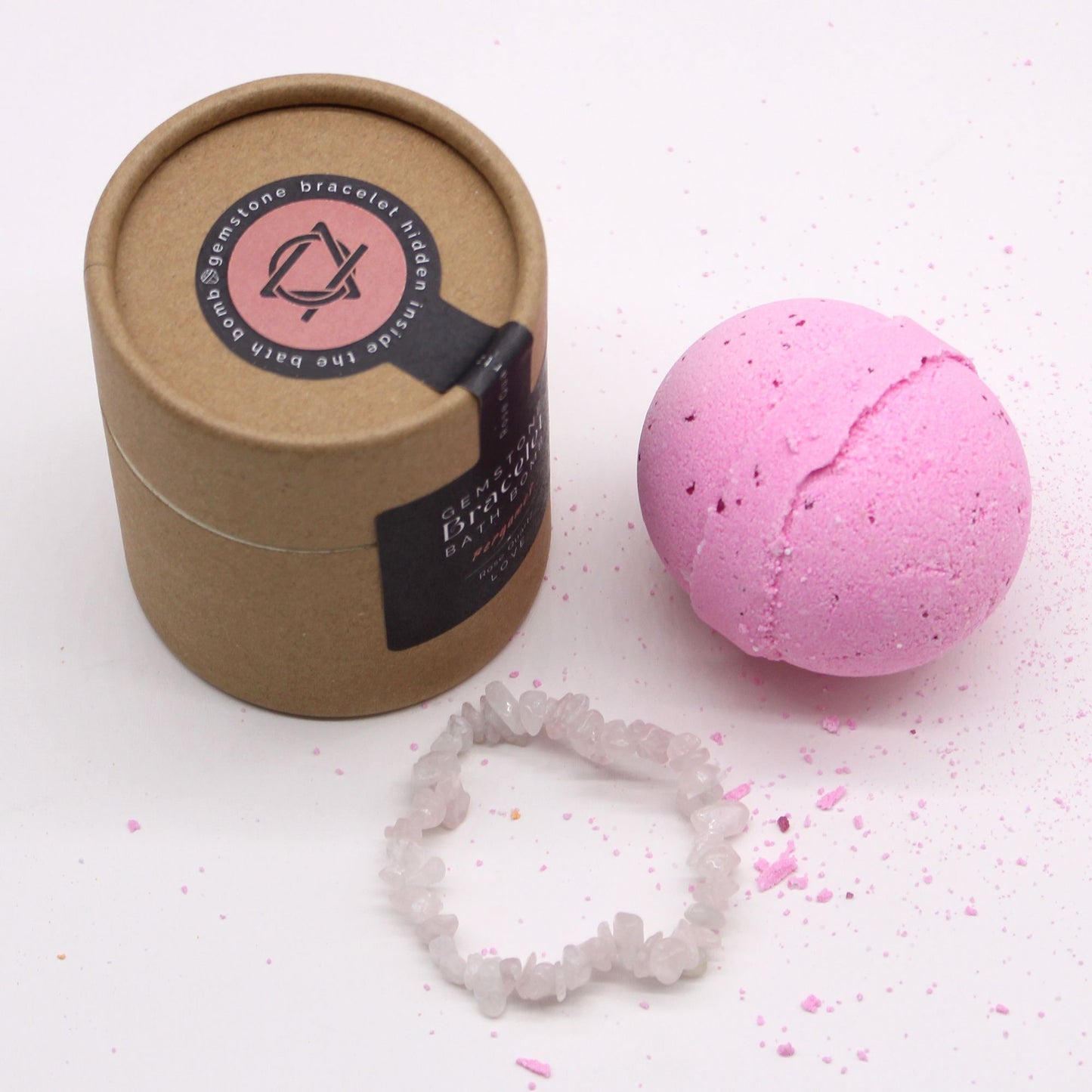 Rose Quartz Gem Bracelet Bath Bomb 170g
