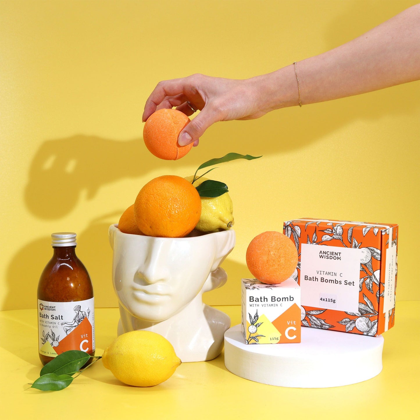 Vitamin C Infused Bath Bomb with Essential Oils 115g