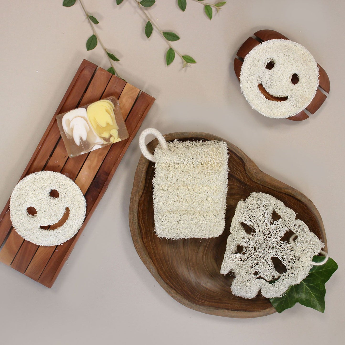 Whole Loofah Smiley Face