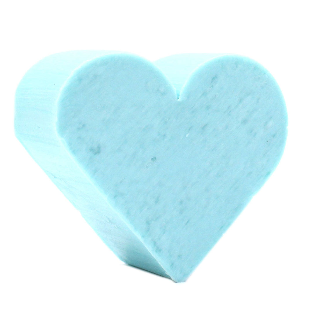 Ten small light blue heart-shaped guest soaps featuring a delicate lotus flower fragrance.