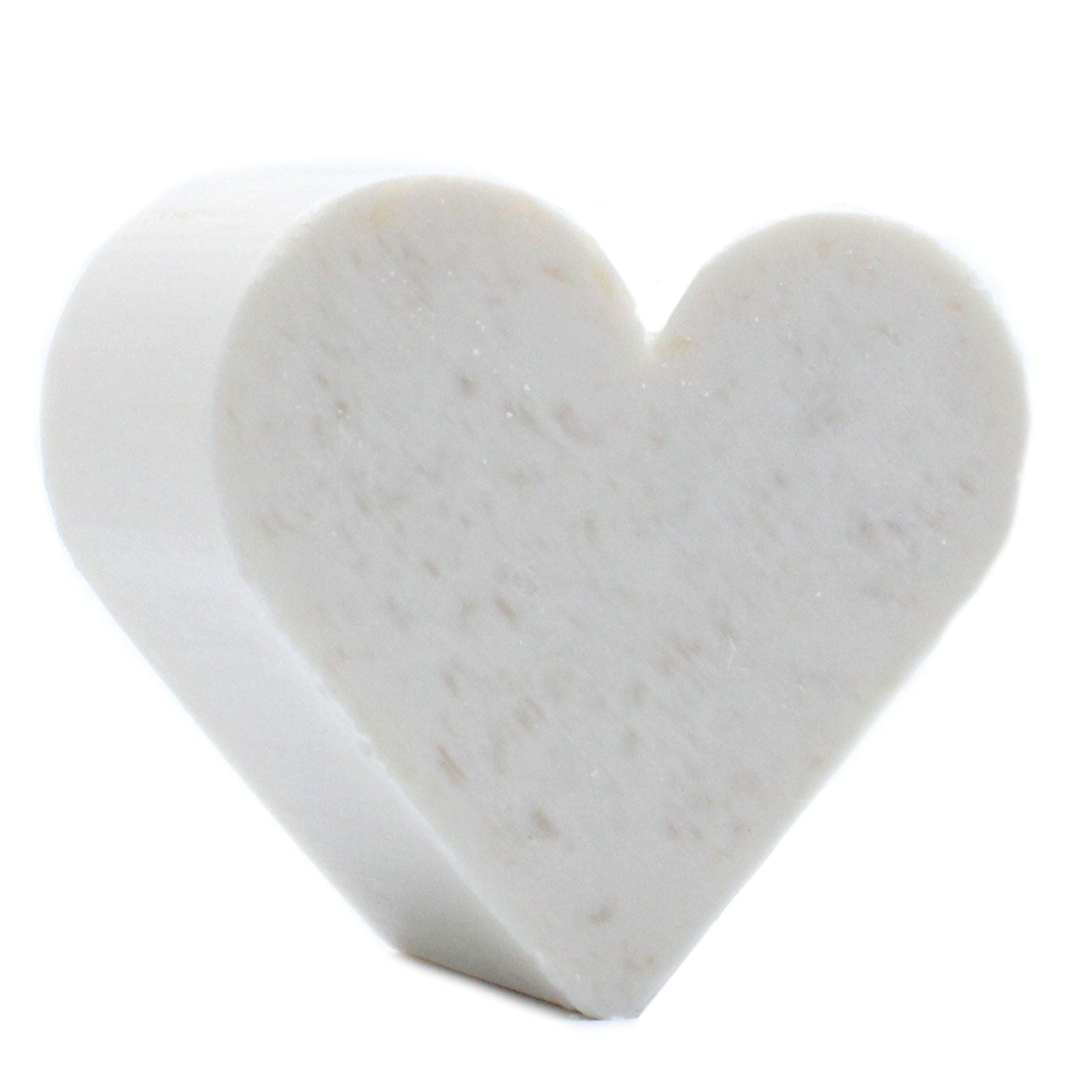 Ten small white heart-shaped guest soaps featuring a tropical coconut fragrance, perfect for hospitality.