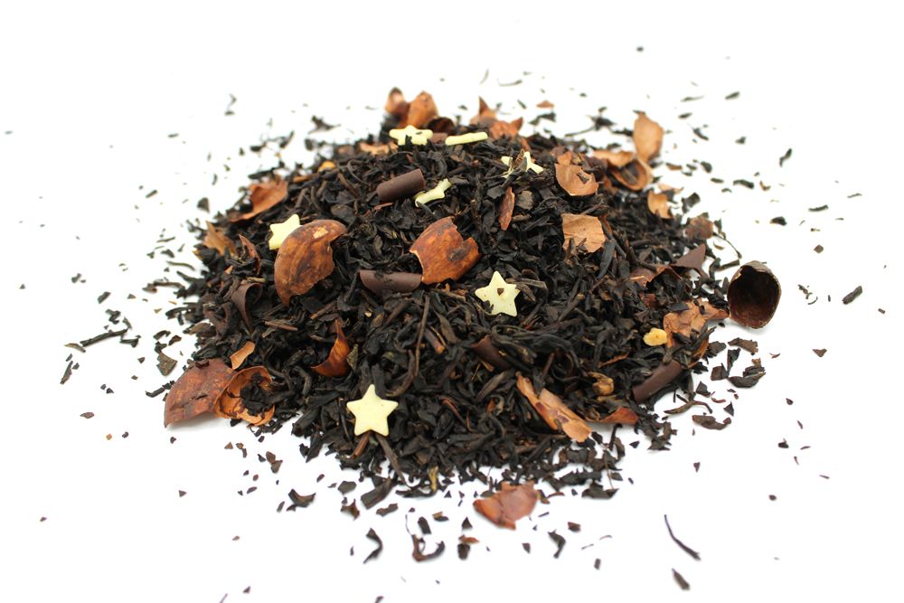 A high-volume quantity of loose leaf herbal tea featuring dark, rich botanicals and earthy ingredients.