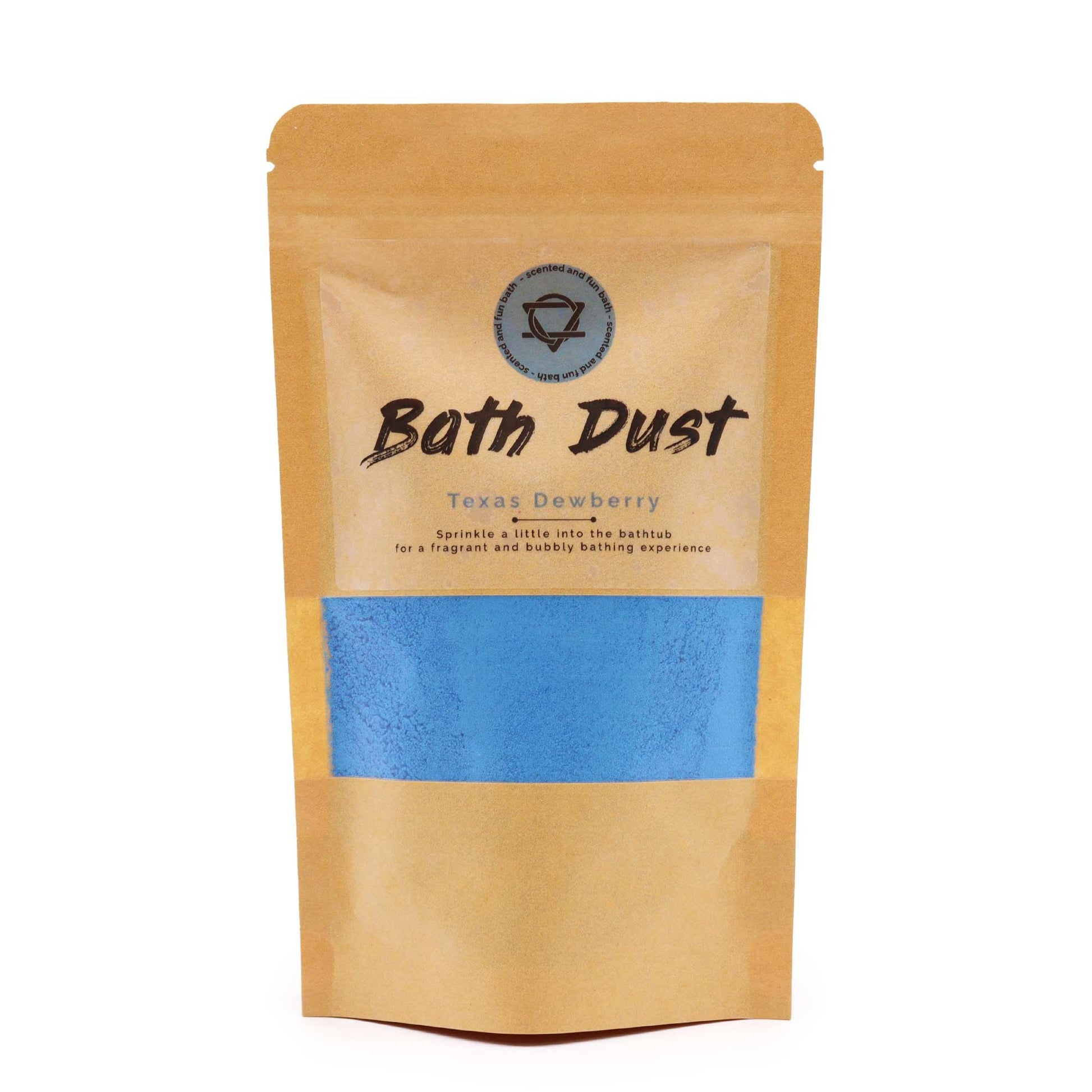 A 190g eco-friendly pouch of purple-hued bath dust with a sweet and tangy dewberry fragrance.