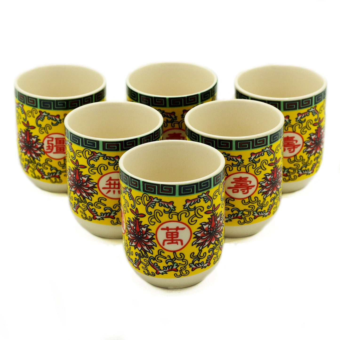 Herbal Tea Cups (2) - Long Life Oriental Design