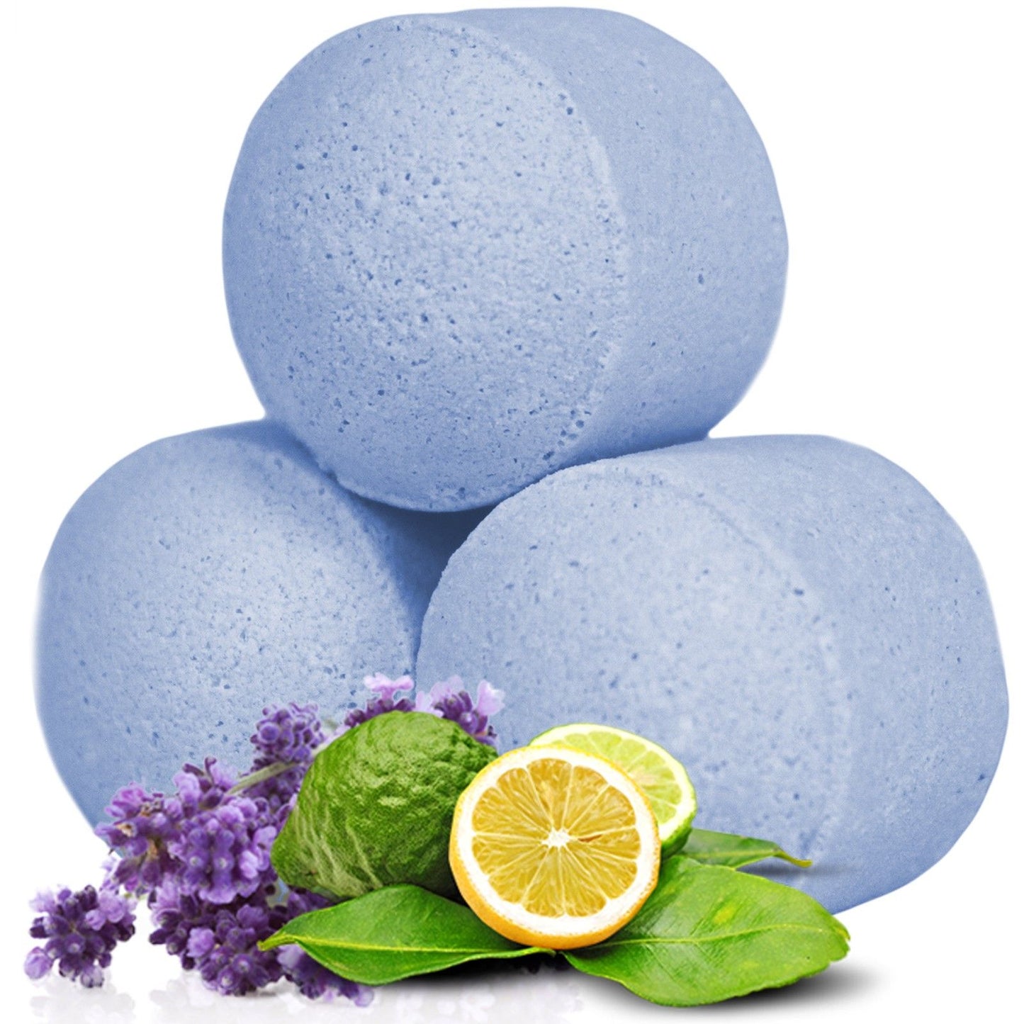 A 1.3kg bulk gift box of small blue and purple mini bath bombs scented with calming lavender and bergamot.