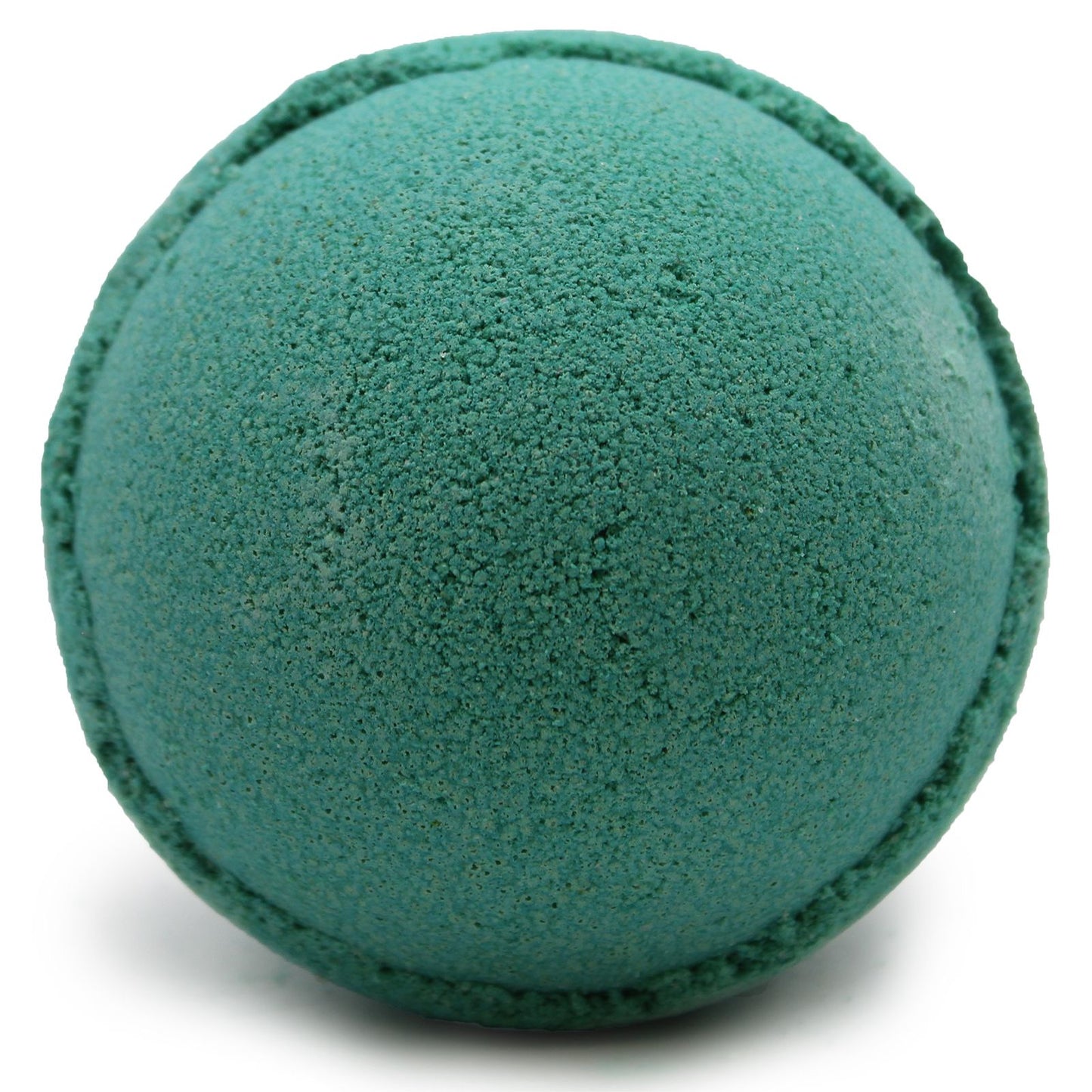 A large 180g deep green round bath bomb featuring a fresh, crisp pine forest fragrance.