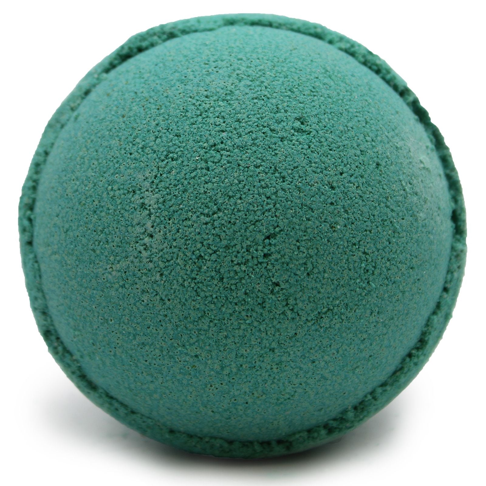 A large 180g deep green round bath bomb featuring a fresh, crisp pine forest fragrance.