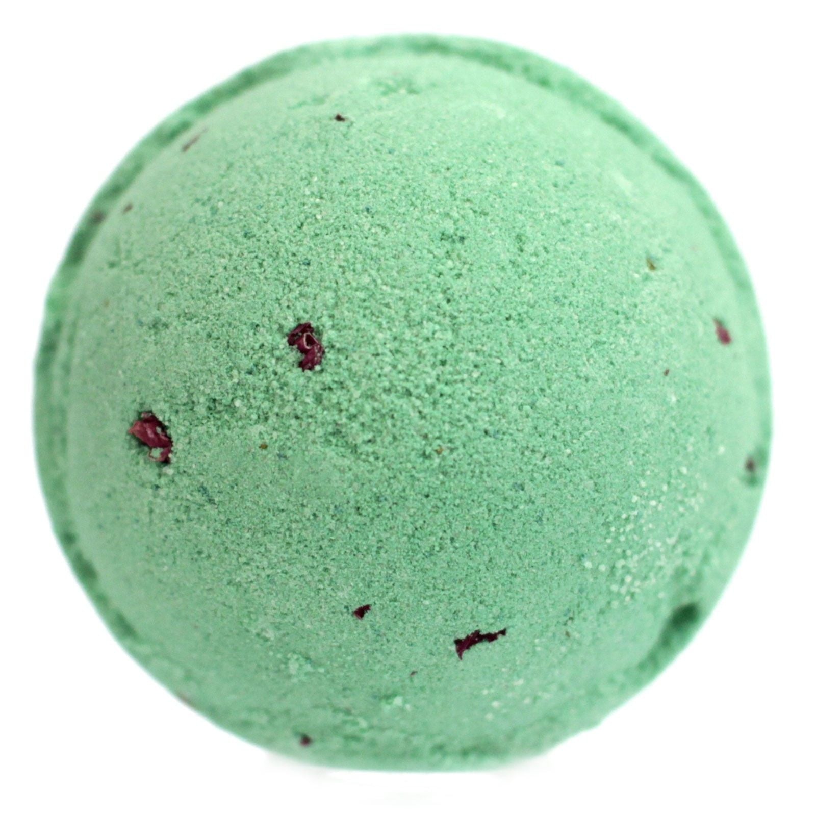 A large 180g green-marbled bath bomb infused with nourishing shea butter for a romantic and hydrating soak.