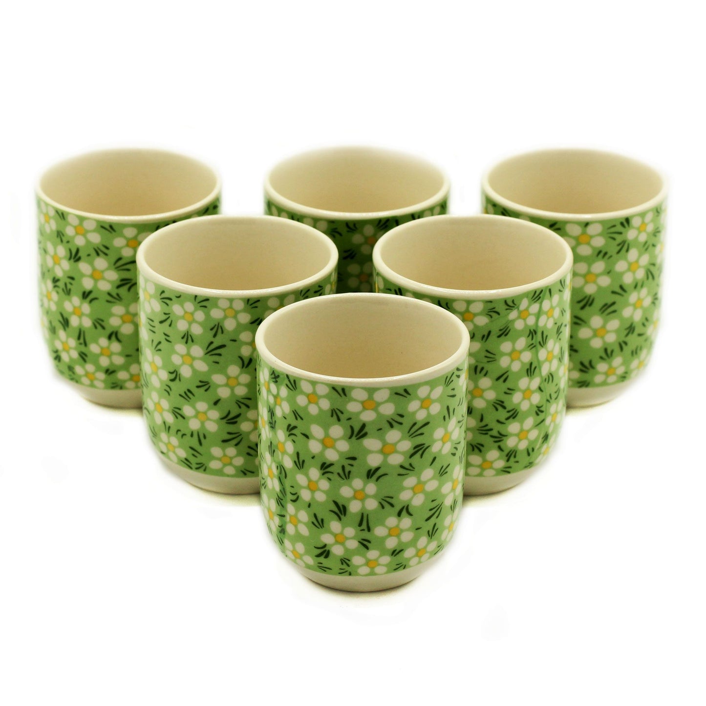 Herbal Tea Cups (2) - Green Daisy